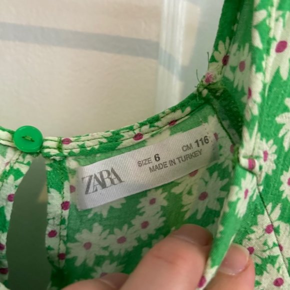 Zara Dresses Zara Green Cap Sleeve Daisy Dress Poshmark